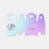 アクアブルー，紫，黄グラデーション色の星のオーバーレイ フェイバーボックス (折り畳みなし)