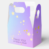 アクアブルー，紫，黄グラデーション色の星のオーバーレイ フェイバーボックス (オープン)