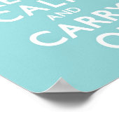 アクアブルーKeep Calm and Carry On ポスター (角)