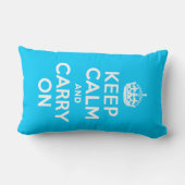 アクアブルーKeep Calm and Carry On ランバークッション (裏面)