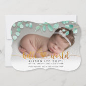 アクアブーケ&ドットハローワールドベビー発表 案内状 (正面)