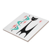 アクアブーメランガータイルとミッドセンチュリーアトミックキャット タイル (側面)