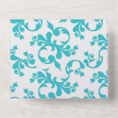 アクアプリンセスかわいい恐竜ピンク牡丹ベビーシャワー オールインワン招待状 (裏面)