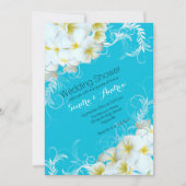 アクアプルメリアウェディングシャワーカップル招待状 招待状 (正面)