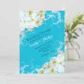 アクアプルメリアウェディングシャワーカップル招待状 招待状 (スタンド正面)