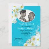 アクアプルメリアフォトウェディングシャワー招待状 招待状 (正面)