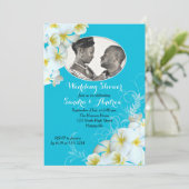 アクアプルメリアフォトウェディングシャワー招待状 招待状 (スタンド正面)