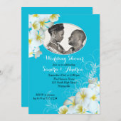 アクアプルメリアフォトウェディングシャワー招待状 招待状 (正面/裏面)