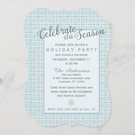 アクアプレイドウィンターお祝い招待状 招待状 (正面/裏面)