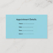 アクアヘアサロンカード(背面にアポイントメント付き) 予約カード (裏面)