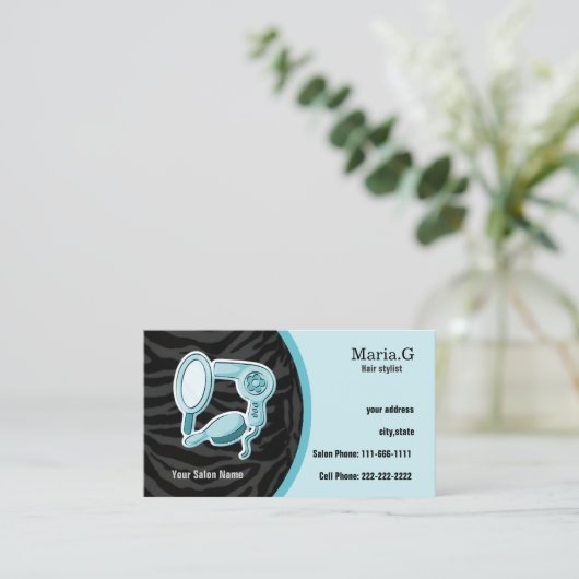 アクアヘアサロンカード(背面にアポイントメント付き) 予約カード (スタンド正面)