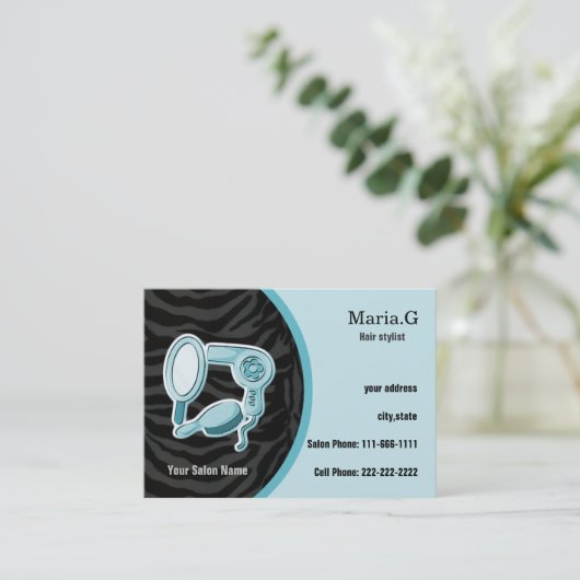 アクアヘアサロン名刺 予約カード (スタンド正面)