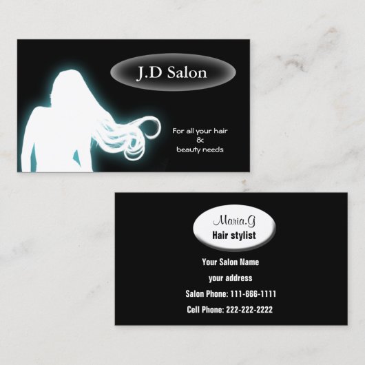 アクアヘアサロン名刺 名刺 (正面/裏面)