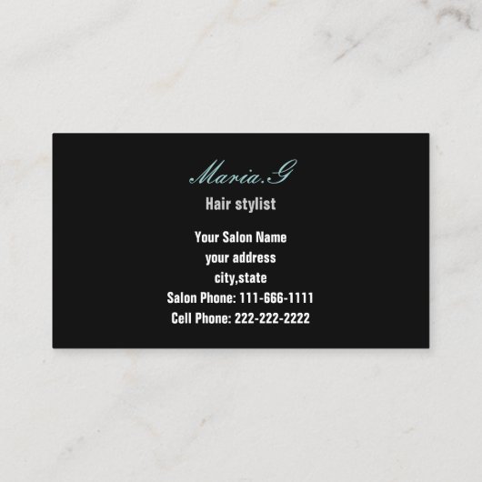 アクアヘアサロン名刺 名刺 (裏面)