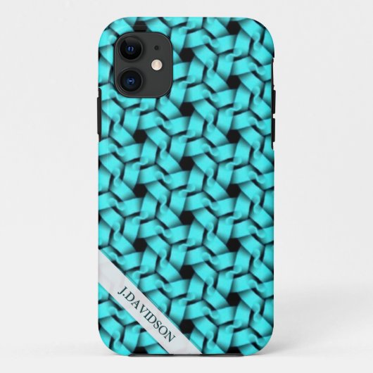 アクアヘキサゴンの織物テキスタイル柄 iPhone 5 カバー (裏面)