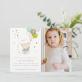 アクアベアバルーンフォトエイジ誕生日招待状 サンキューカード (スタンド正面)