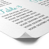 アクアベリー冬の結婚式のシーティングチャート ポスター (角)