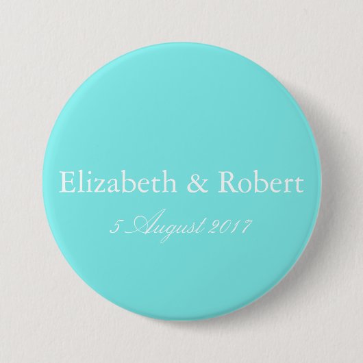 アクアベルアクアブルーアンドホワイト文字結婚ズ 缶バッジ (正面)