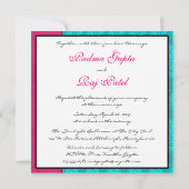 アクアペイズリーピーコックインディアン結婚式招待状 招待状 (裏面)