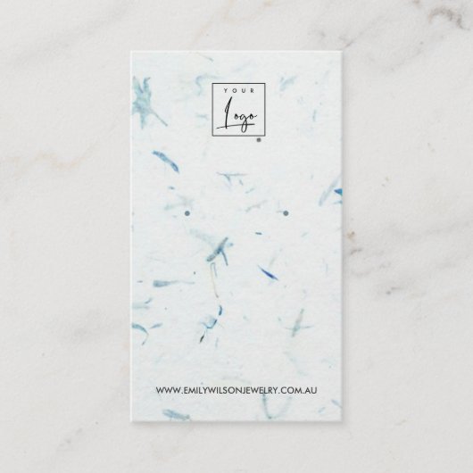 アクアペタル手作り紙スタッド耳飾りディスプレイ 名刺 (正面)