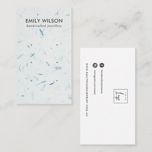 アクアペタル手作り紙3スタッドイヤリングディスプレイ 名刺 (正面/裏面)