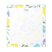 アクアペリウィンクルイエローウォーター色の花茎 ノートパッド (正面)