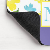 アクアペリウィンクルイエローウォーター色の花茎 マウスパッド (コーナー)