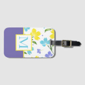 アクアペリウィンクルイエローウォーター色の花茎 ラゲッジタグ (正面横)