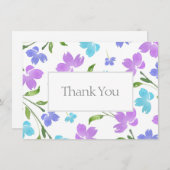 アクアペリウィンクルパープルウォーター色の花茎 サンキューカード (正面/裏面)