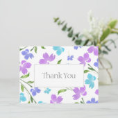 アクアペリウィンクルパープルウォーター色の花茎 サンキューカード (スタンド正面)