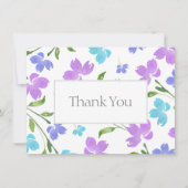 アクアペリウィンクルパープルウォーター色の花茎 サンキューカード (正面)