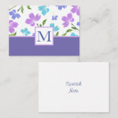 アクアペリウィンクルパープルウォーター色の花茎 ノートカード (正面/裏面)