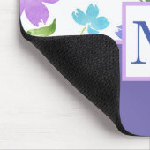 アクアペリウィンクルパープルウォーター色の花茎 マウスパッド (コーナー)