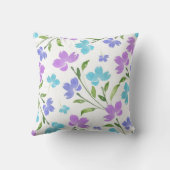 アクアペリウィンクルパープルウォーター色フローラステム クッション (裏面)