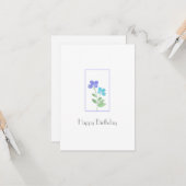 アクアペリウィンクル水彩花茎 カード (正面/裏面インサイチュ)