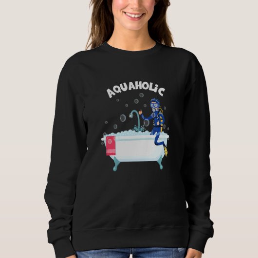 アクアホリックダイバースキューバダイビング海海水中 スウェットシャツ (正面)