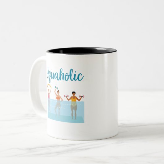 アクアホリック水エアロビクス水流ビクス女性 ツートーンマグカップ (正面左)