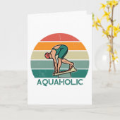 アクアホリック水泳女性の誕生日 カード (黄色い花)