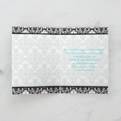 アクアホワイトとブラックのダマスク柄 サンクスカード サンキューカード (内部)
