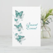 アクアホワイトの誕生日エンゲージメントウェディング 招待状 (スタンド正面)