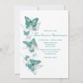 アクアホワイトの誕生日エンゲージメントウェディング 招待状 (裏面)