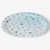 アクアホワイトグラデーションスターズ ペーパープレート (アングル)