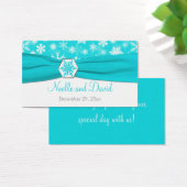 アクアホワイトグレースノーフレーク結婚式の引き出物ラベル (デスク)