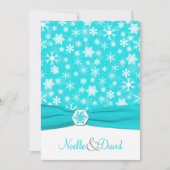 アクアホワイトグレースノーフレーク結婚式招待状 招待状 (正面)