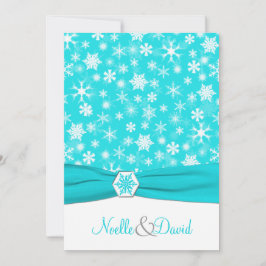 アクアホワイトグレースノーフレーク結婚式招待状 招待状