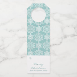 アクアホワイトスノーフレーククリスマスホリデーギフト ボトルネックタグ