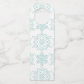 アクアホワイトスノーフレーククリスマスホリデーギフト ボトルネックタグ (裏面)