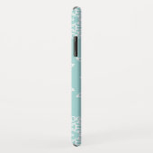 アクアホワイトスノーフレークスクリスマスホリデーモノグラム Case-Mate iPhoneケース (裏面/右)