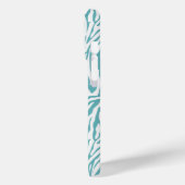 アクアホワイトゼブラプリントモノグラム Case-Mate iPhoneケース (裏面 / 左)