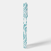 アクアホワイトゼブラプリントモノグラム Case-Mate iPhoneケース (裏面 / 右)